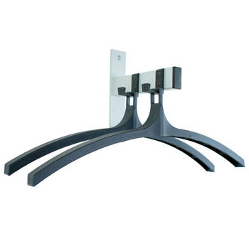 V-part - Wandgarderobe HIQ 2 hangers - Steel Plastic - zwart, aluminiumgrijs