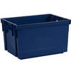 EDA Opbergbox/opbergkrat 20 L - blauw - kunststof - 39 x 29 x 23 - stapelbaar/nestbaar - Opbergbox