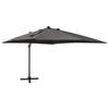 vidaXL Zweefparasol met paal en LED-verlichting 300 cm antracietkleur