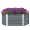 vidaXL Plantenbak verhoogd 129x129x46 cm gegalvaniseerd staal grijs