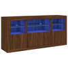 vidaXL Dressoir met LED-verlichting 142,5x37x67 cm bruin eikenkleur