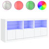 vidaXL Dressoir met LED-verlichting 162x37x67 cm wit