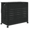 vidaXL Wasmand op wielen 66x35x60 cm rattan zwart