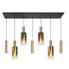 Highlight Hanglamp Perugia 4+3 lichts L 130 cm zwart goud