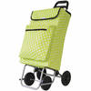 AMIG Boodschappentrolley vierkant - groen/wit - 48 liter - aluminium frame - met vriesvak - Boodschappentrolleys