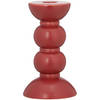 Blokker kandelaar Bobbins - 8x8x14cm - rood