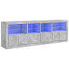 vidaXL Dressoir met LED-verlichting 202x37x67 cm betongrijs