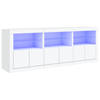 vidaXL Dressoir met LED-verlichting 181,5x37x67 cm wit