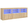 vidaXL Dressoir met LED-verlichting 181,5x37x67 cm sonoma eikenkleurig