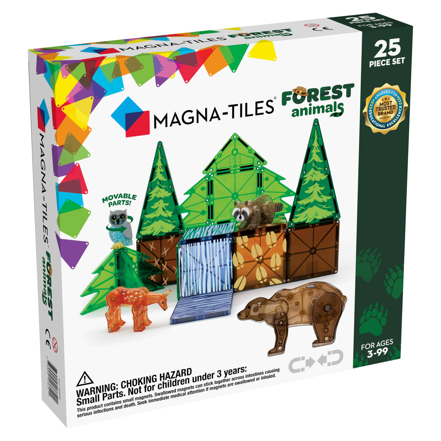 Magna Tiles - Bosdieren (forest) set - Magnetisch Speelgoed 25 stuks