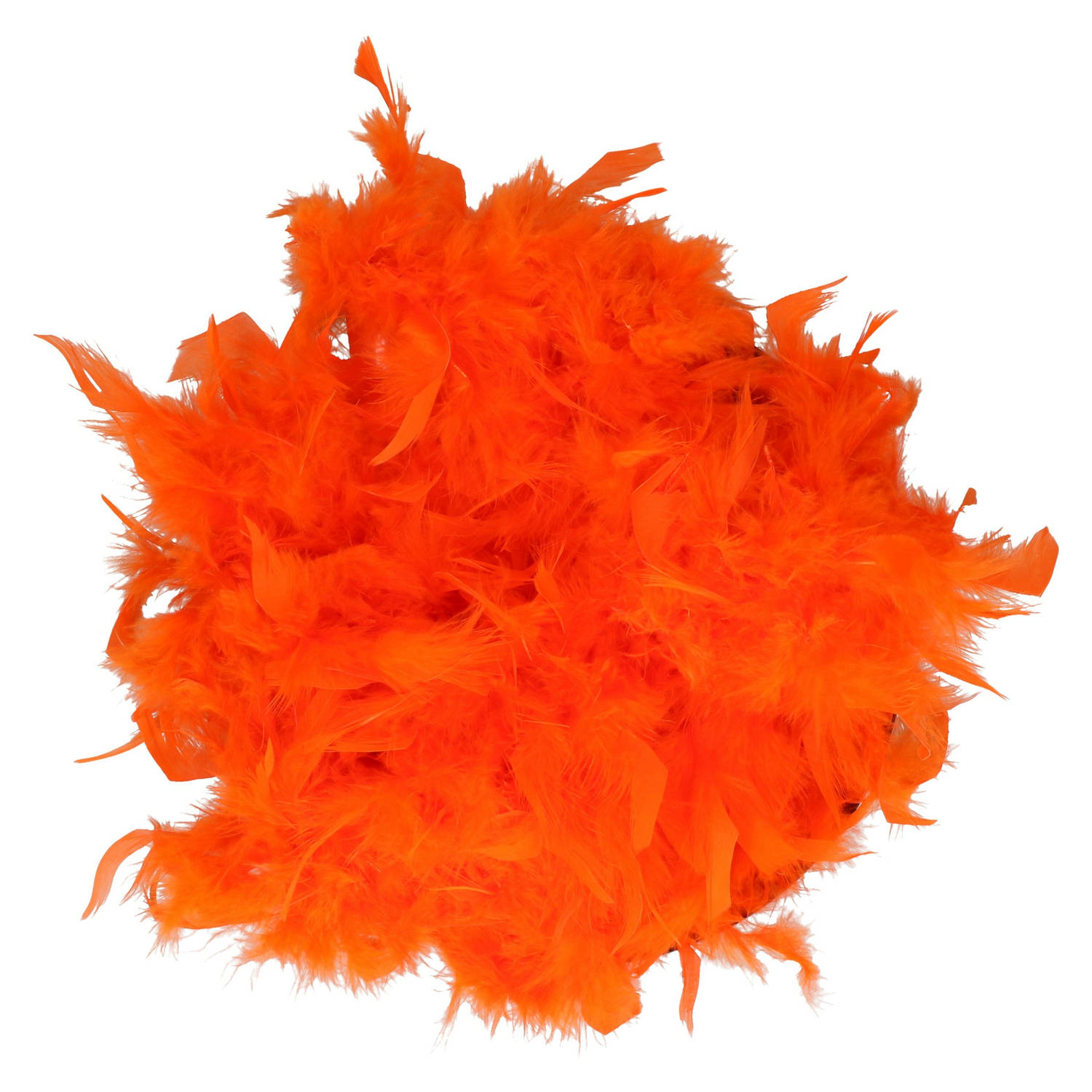 Boa kerstslinger veren oranje 180 cm Kerstslingers