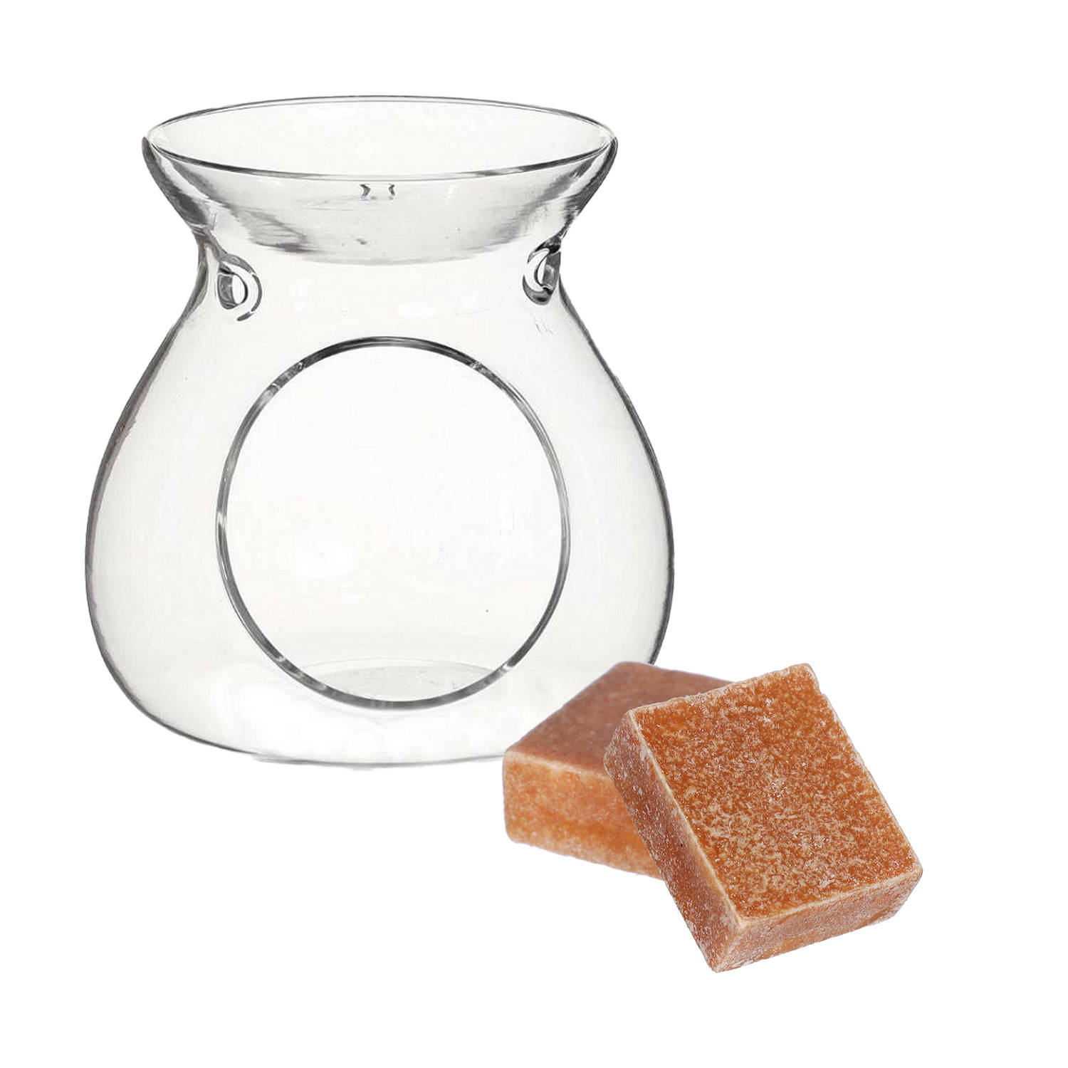 Ideas4seasons Amberblokjes-geurblokjes cadeauset amber geur inclusief geurbrander Geurbranders
