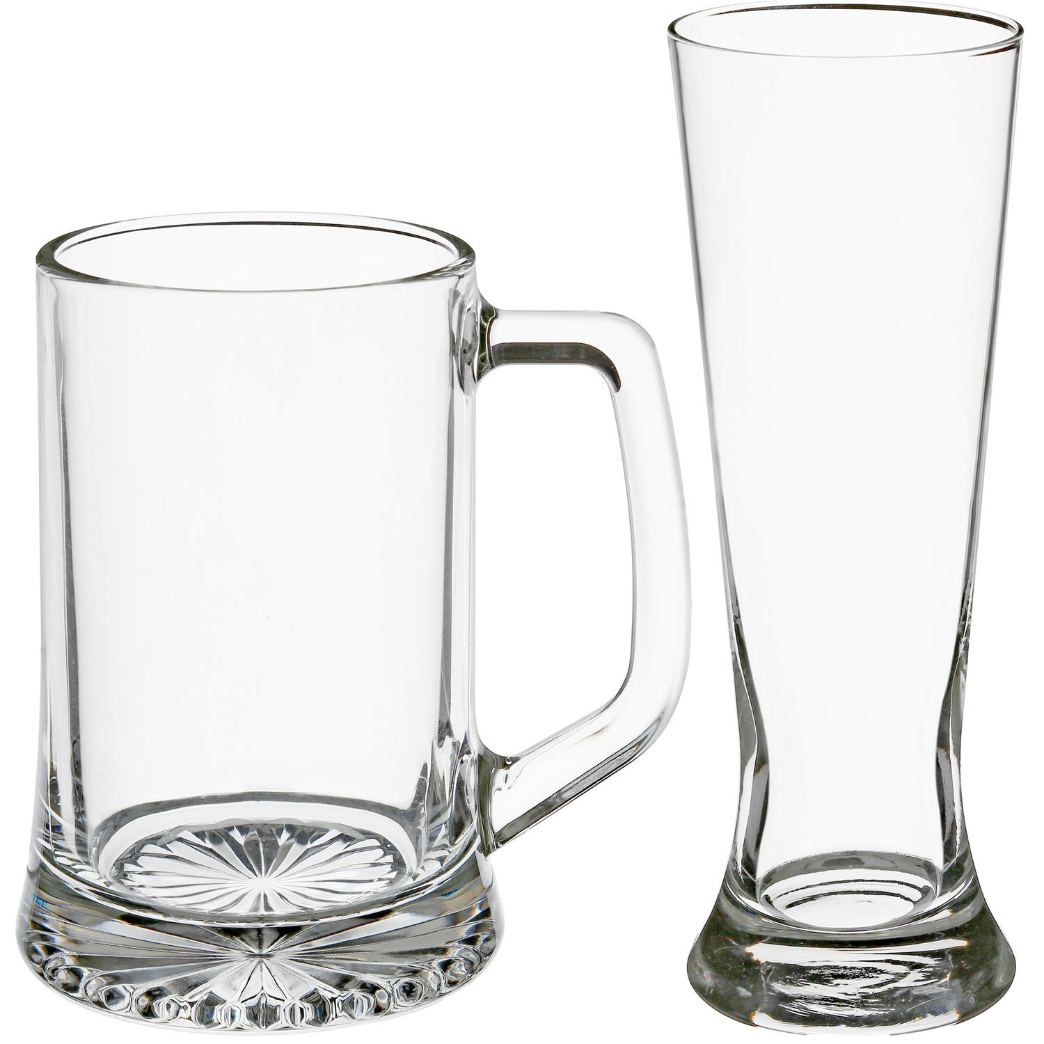 Bierglazen set bierpullen-pilsglazen fluitje 8x stuks glas Bierglazen