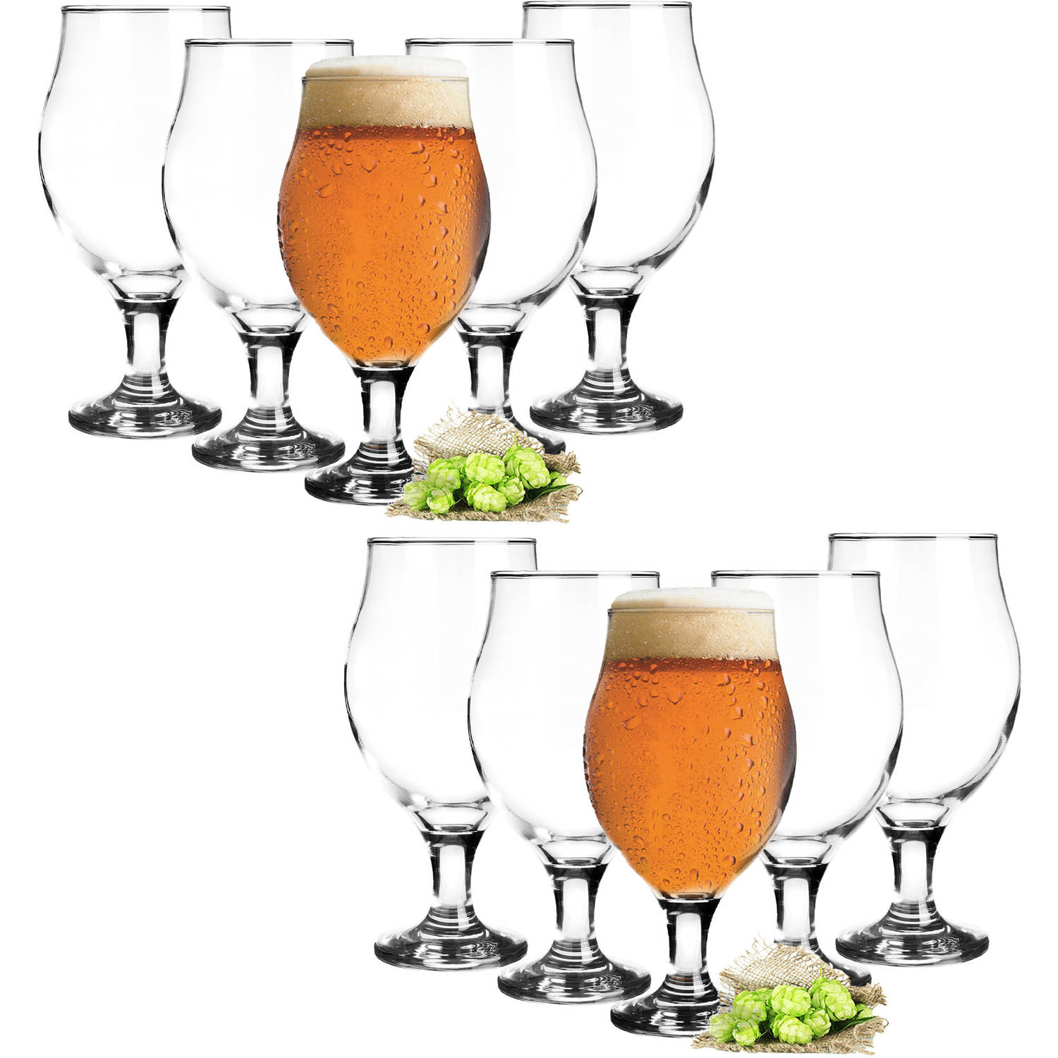 Glasmark Bierglazen 12x op voet 500 ml glas speciaal bier Bierglazen