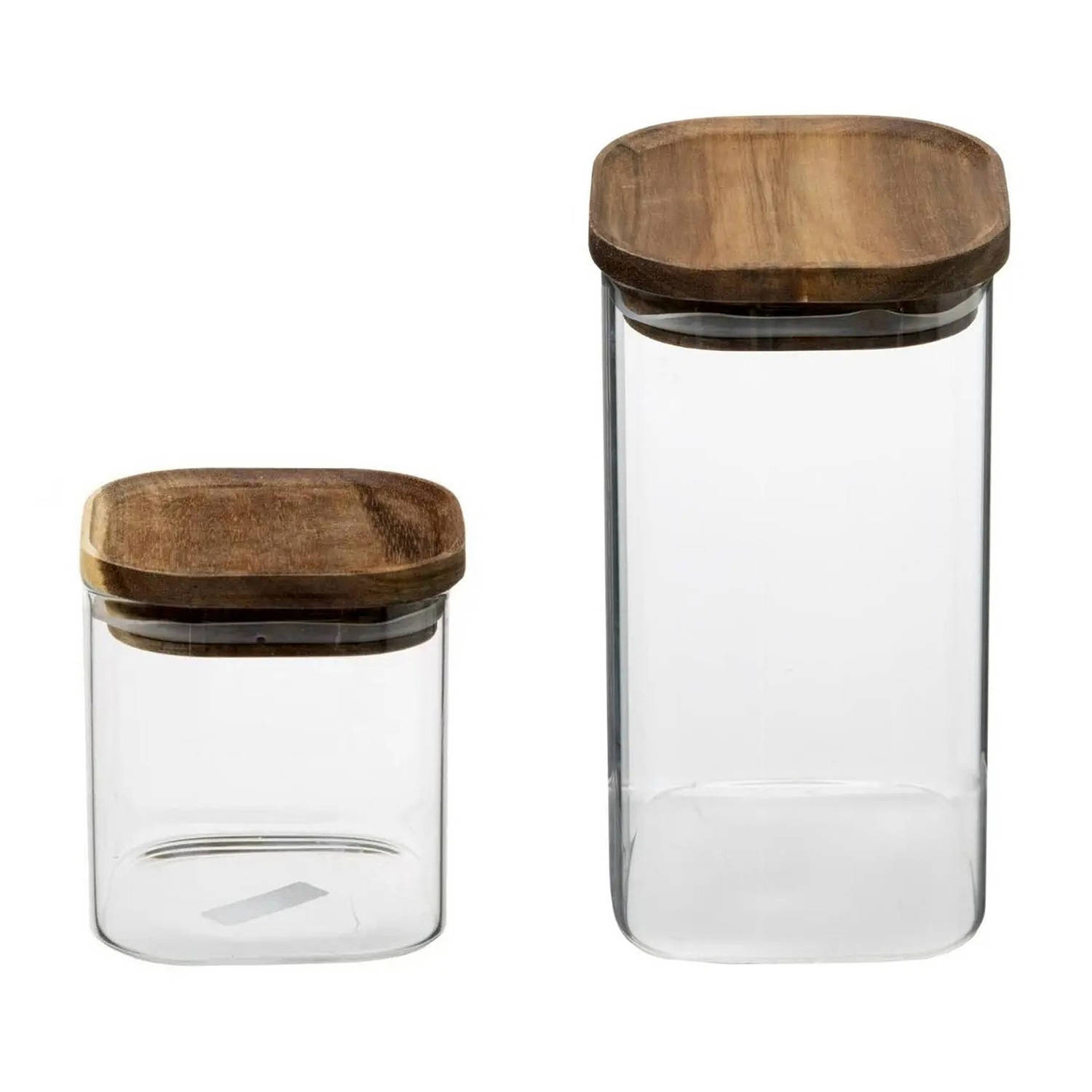 Set van 4x keuken voorraadbussen/potten glas 1.0 en 1.3 Liter inhoud - Voorraadpot
