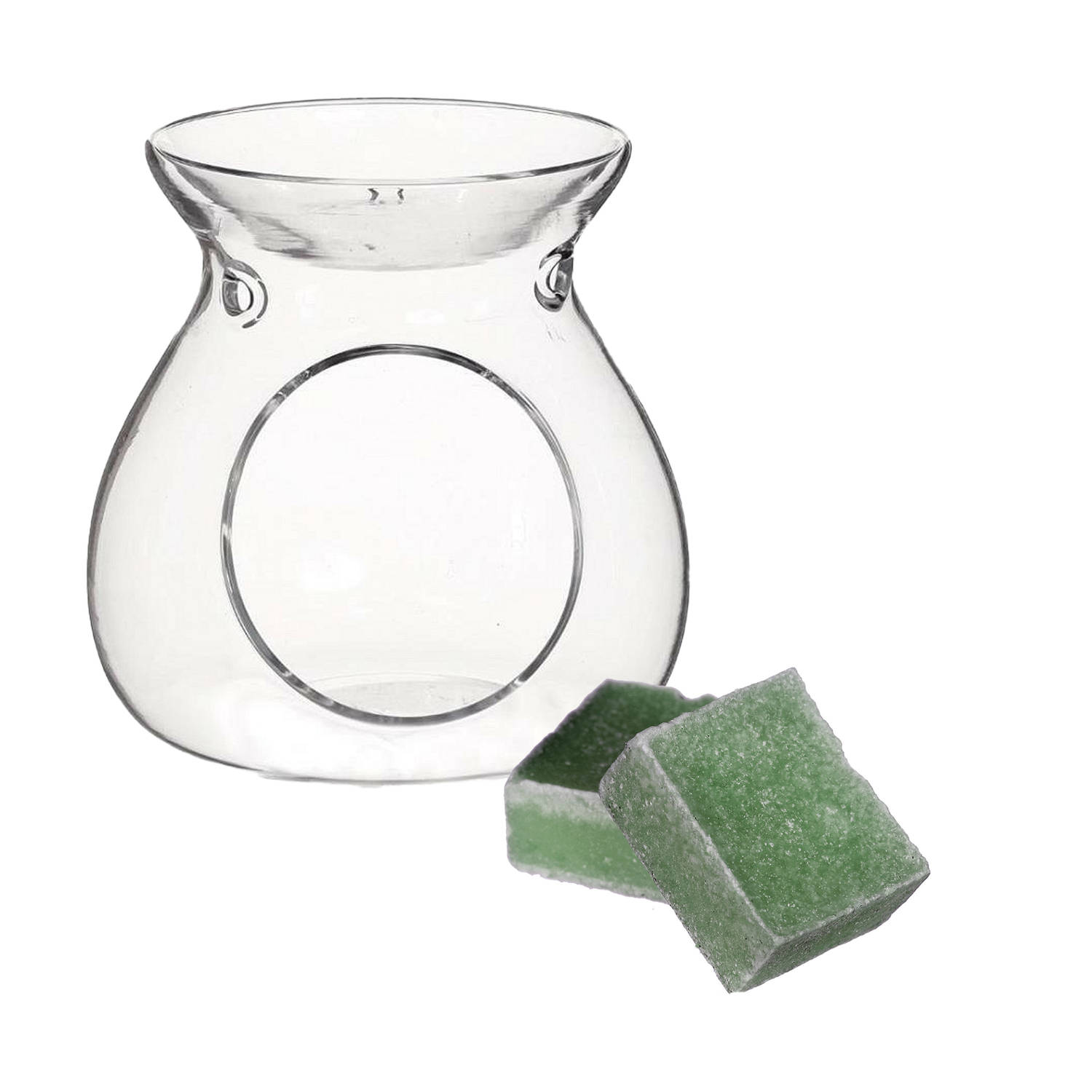 Ideas4seasons Amberblokjes-geurblokjes cadeauset dennen geur inclusief geurbrander Geurbranders