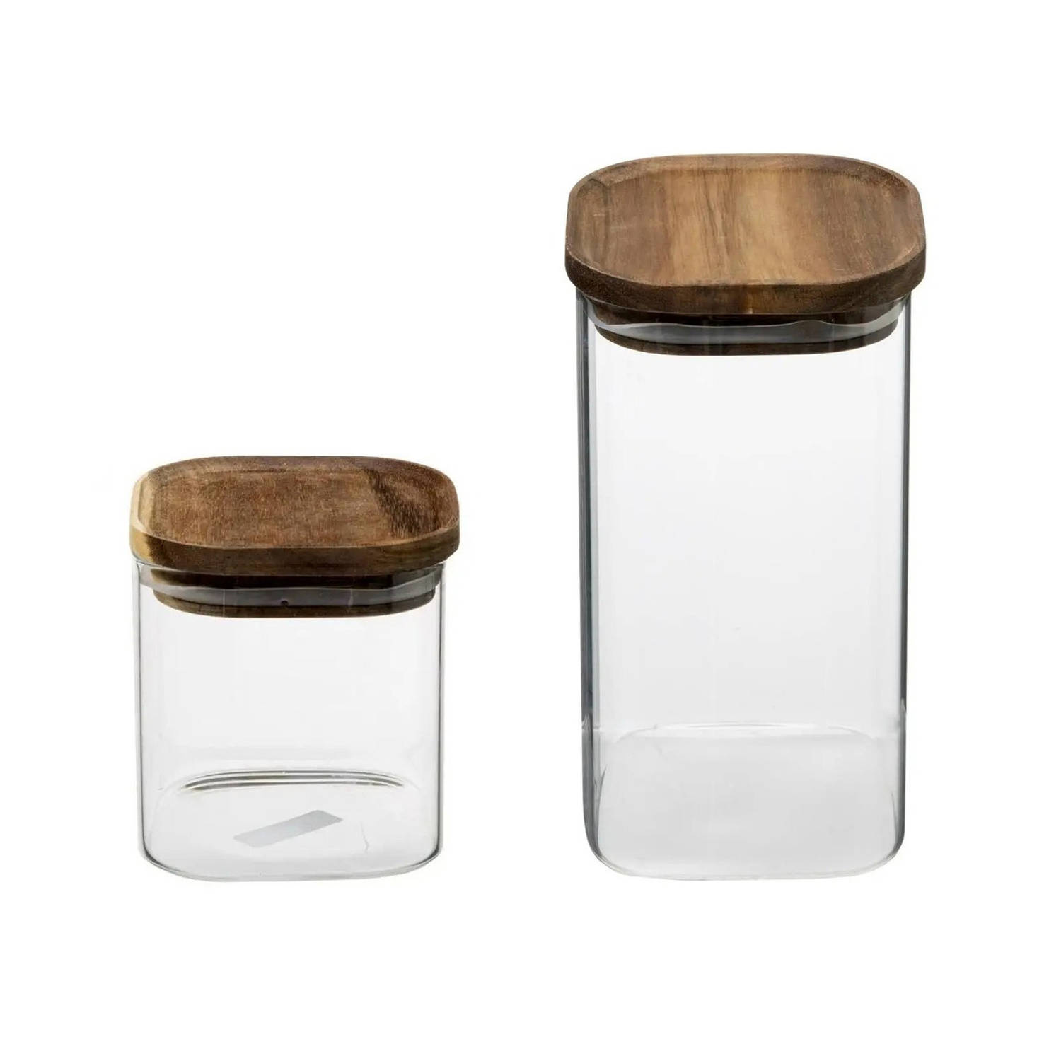 Set van 4x keuken voorraadbussen/potten glas 0.6 en 1.0 Liter inhoud - Voorraadpot