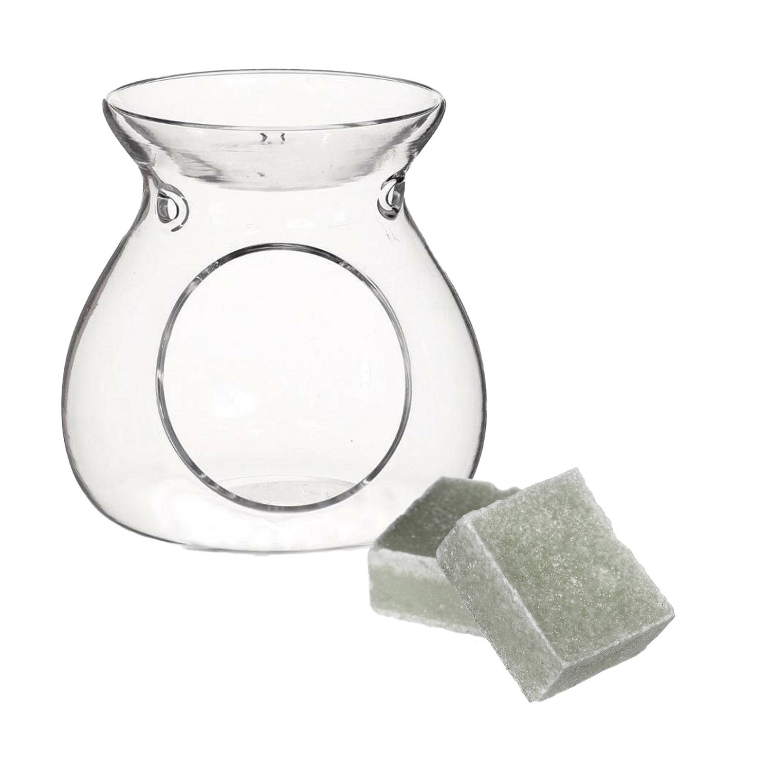 Ideas4seasons Amberblokjes-geurblokjes cadeauset eucalyptus geur inclusief geurbrander Geurbranders