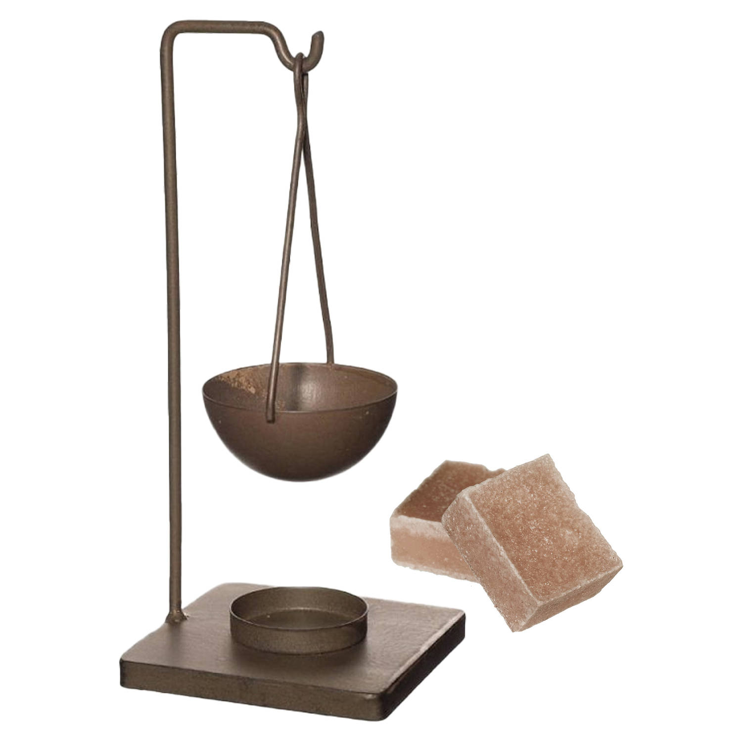Ideas4seasons Amberblokjes-geurblokjes cadeauset sandelhout geur inclusief geurbrander Geurbranders
