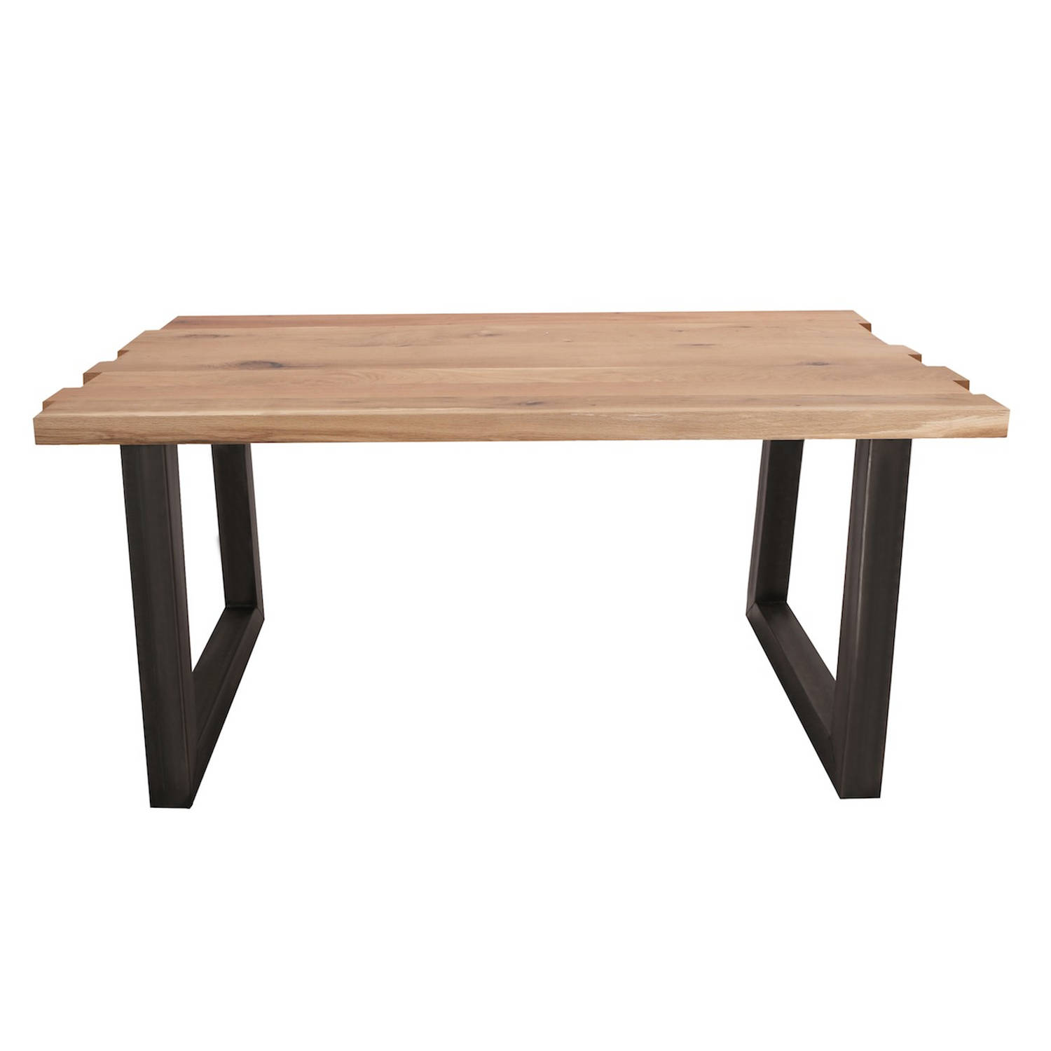 Feel Furniture - 220x100 Eettafel - Massief Boomstamblad Eiken - Constructed oak - 5 cm dik - U Frame