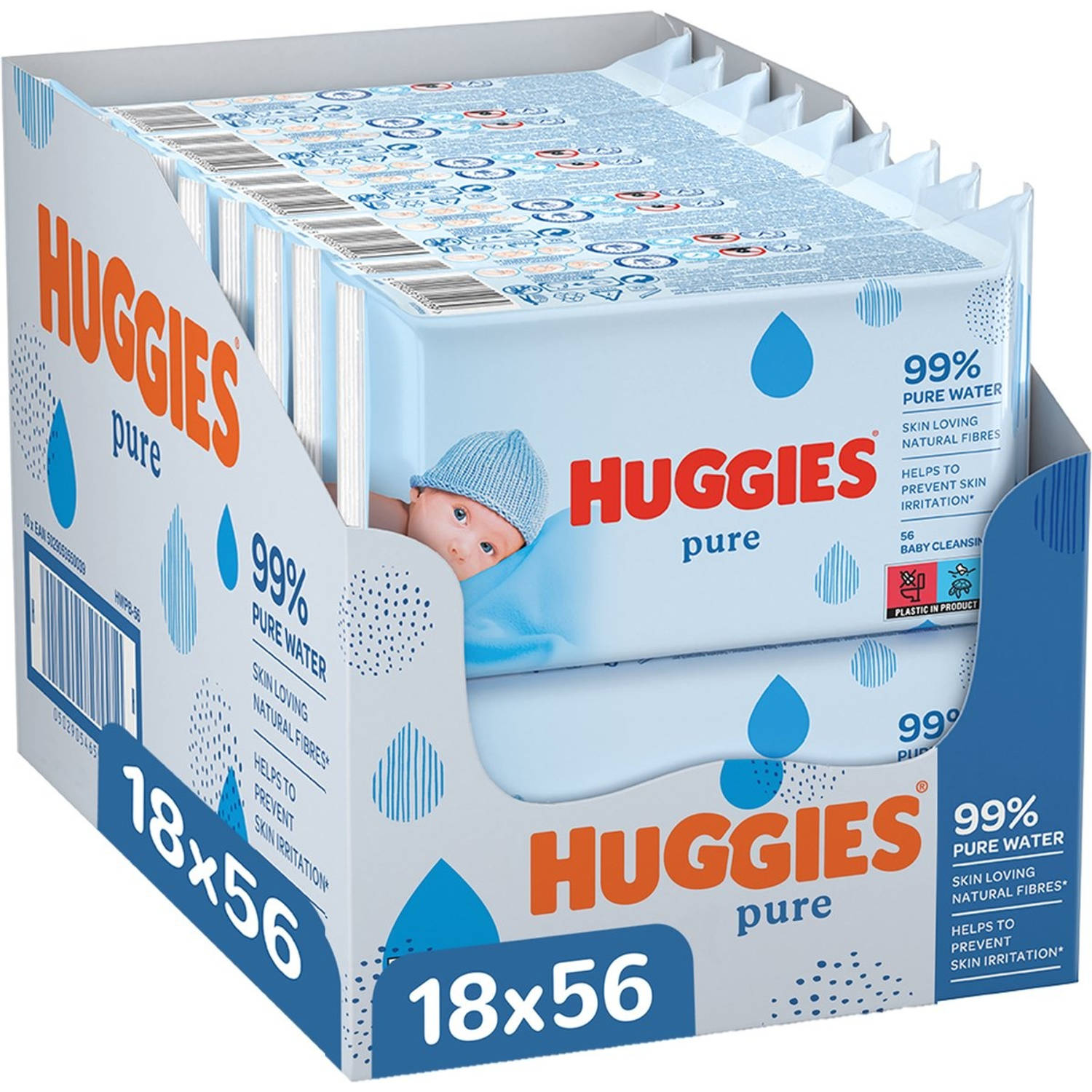 Huggies Babydoekjes Pure 18x56 stuks