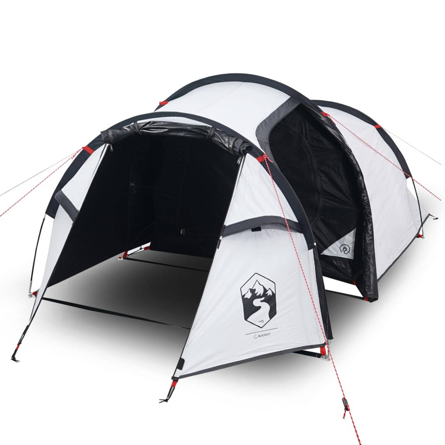vidaXL Tent 3-persoons 370x185x116 cm 190T taft wit