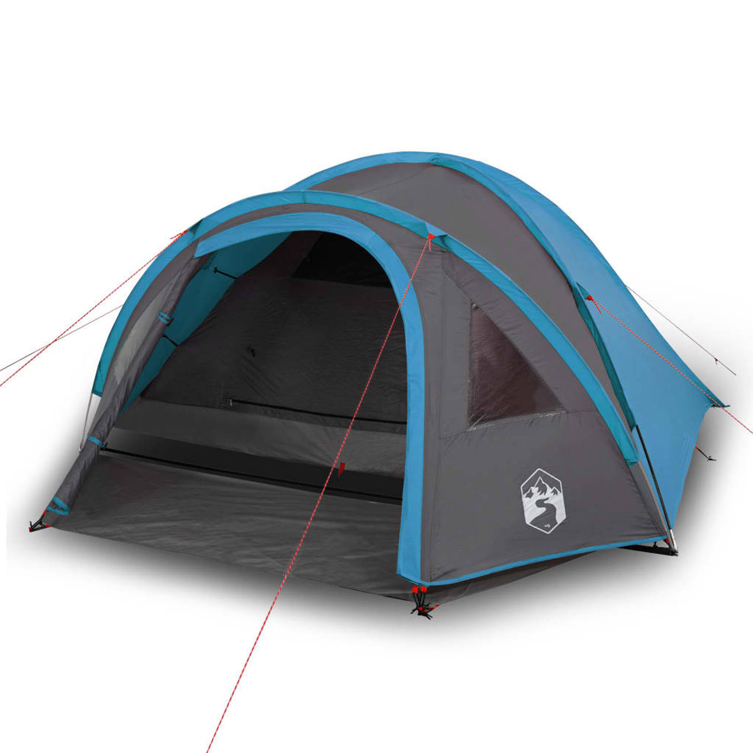 vidaXL Tent 4-persoons 300x250x132 cm 185T taft blauw