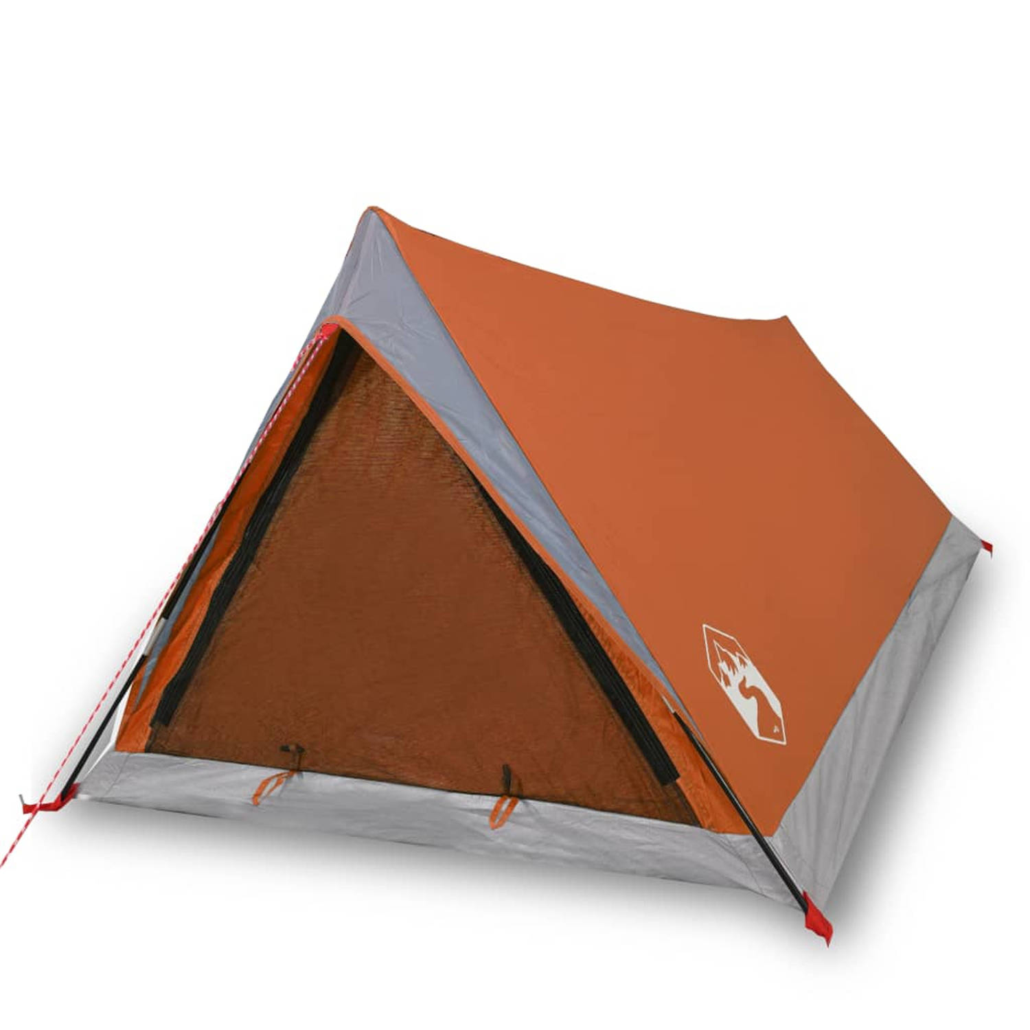 vidaXL Tent 2-persoons 200x120x88/62 cm 185T taft grijs en oranje