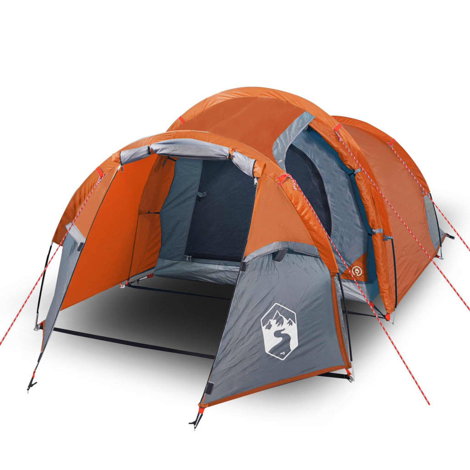 vidaXL Tent 4-persoons 360x135x105 cm 185T taft grijs en oranje