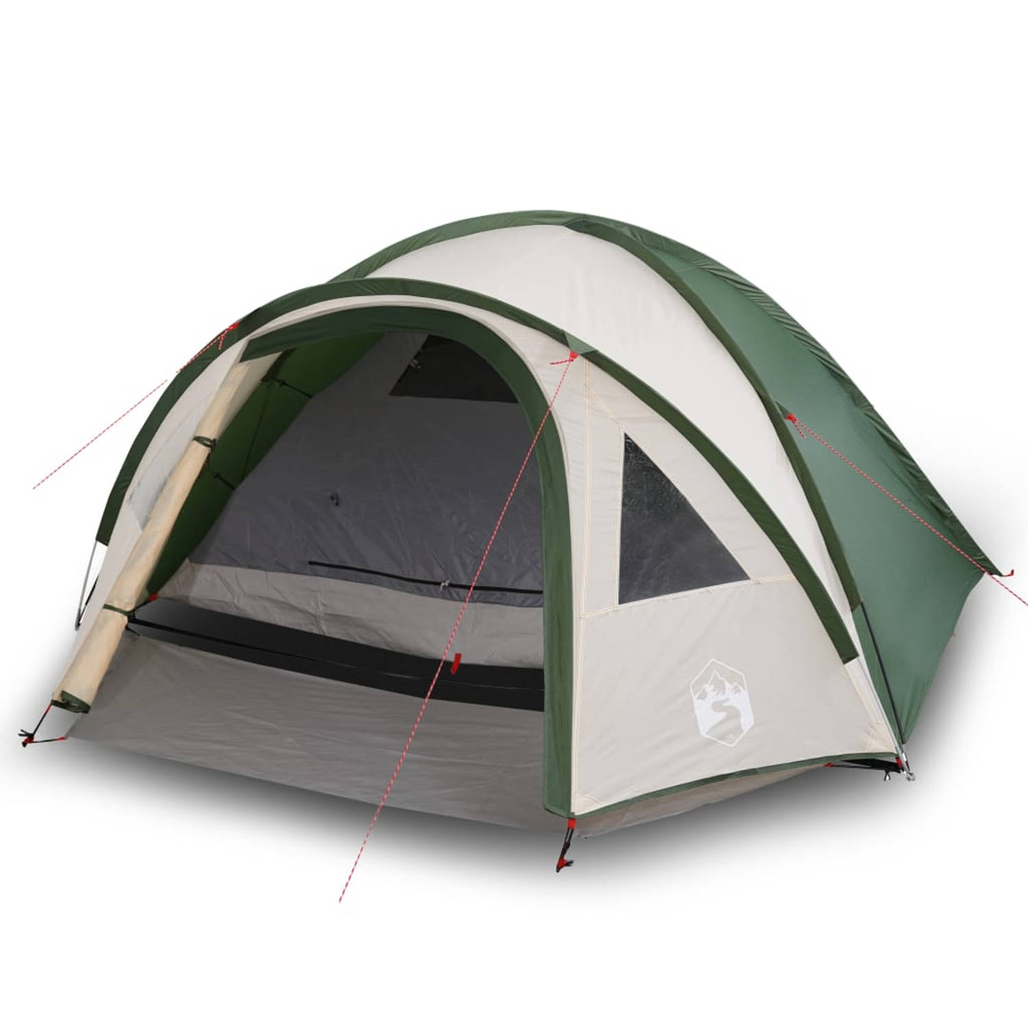 vidaXL Tent 4-persoons 300x250x132 cm 185T taft groen