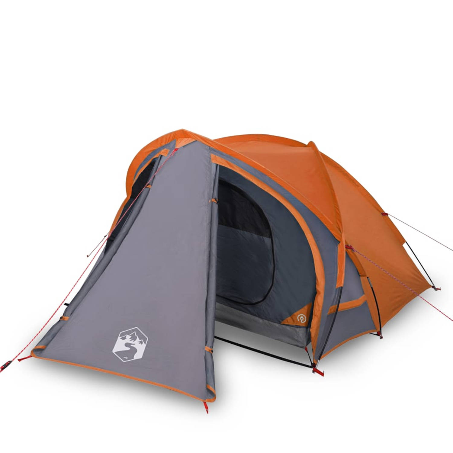 vidaXL Tent 2-persoons 320x140x120 cm 185T taft grijs en oranje