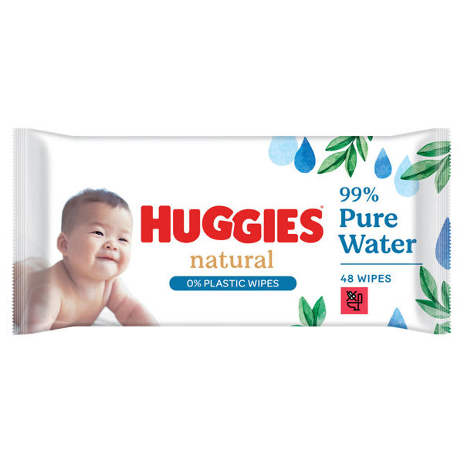 Huggies Natural 0% Plastic Billendoekjes 48 babydoekjes 1 x 48