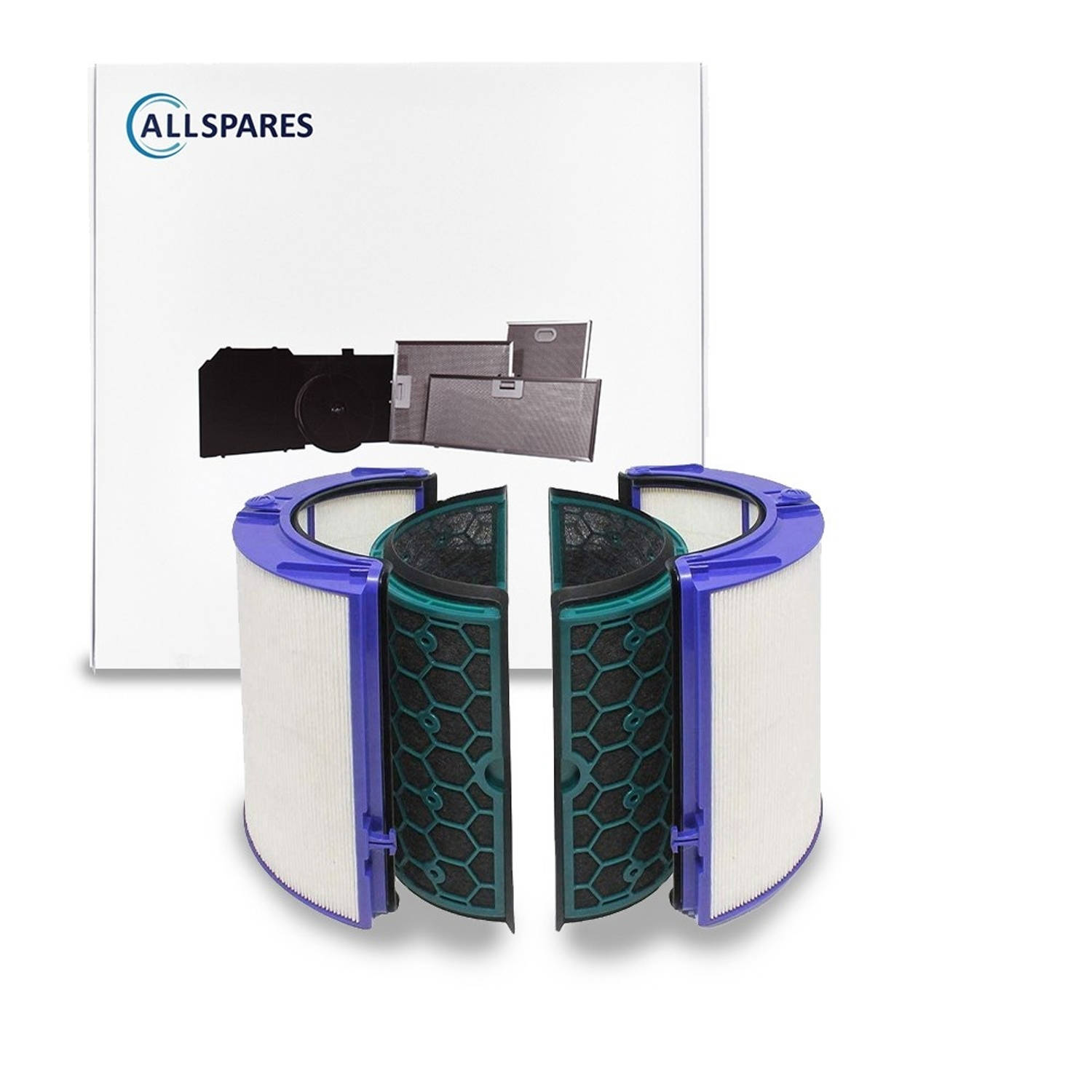 AllSpares Combi 360° HEPA-filter voor Luchtreinigers geschikt voor Dyson HP04 / TP04 / DP04 (215x210mm)