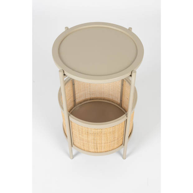 Housecraft Makoto Bijzettafel Rond 30x30 cm Zand - Beige