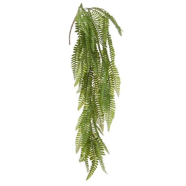 Louis Maes kunstplanten - 2x - Varen - groen - hangende takken bos van 70 cm - hangplant - Kunstplanten