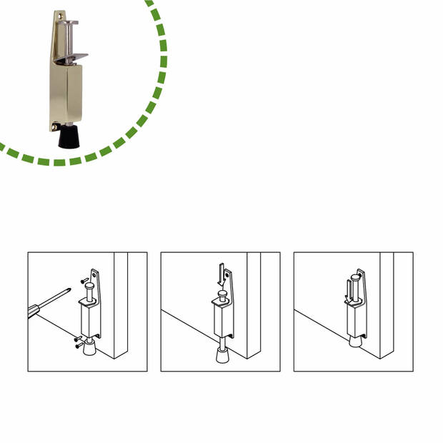 AMIG deurvastzetter / deurvergrendeling - 1x - 120 x 25mm - 28mm slag - voetbediening - goud - Deurvastzetters