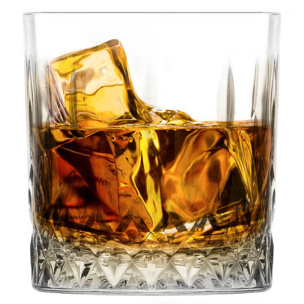 Glasmark Whiskeyglazen - 18x - Diamond - 280 ml - glas - waterglazen - Whiskeyglazen