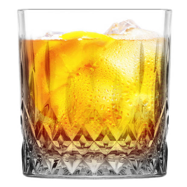 Glasmark Whiskeyglazen - 18x - Diamond - 280 ml - glas - waterglazen - Whiskeyglazen