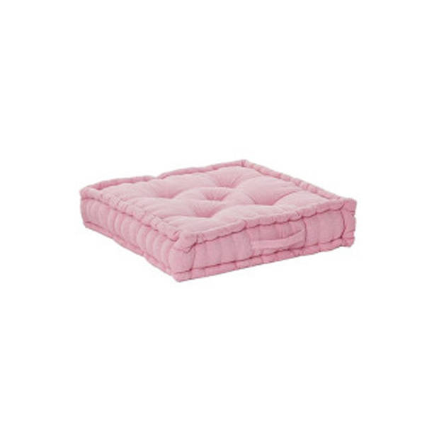 Items Vloerkussen Kenya - Roze - katoen - 60 x 60 x 13 cm - Extra dik grond zitkussen - Vloerkussens