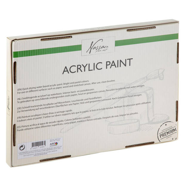 Nassau Acrylverf/hobbyverf set - 24x tubes van 22 ml - voor kinderen/volwassenen - Hobbyverf