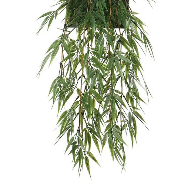 Louis Maes kunstplanten - 2x - Bamboe - groen - hangende takken bos van 158 cm - Kunstplanten