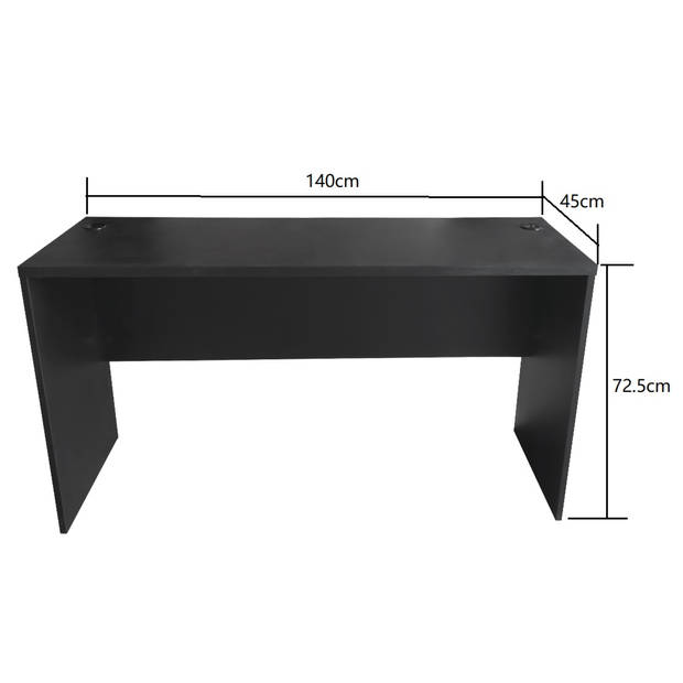 Bureau - computer meubel - 140 cm breed en 50 cm diep - zwart