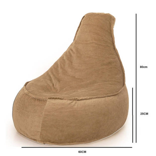 Drop & Sit zitzak stoel rib camel junior