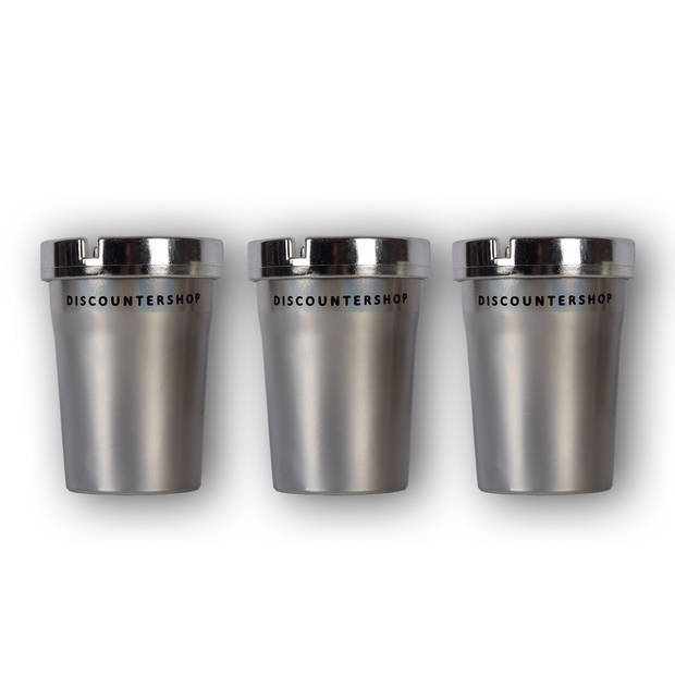 Car ashtray ashtray Silver Plastic Table ashtray Set of 3 With lid cigarette extinguishing car ashtray