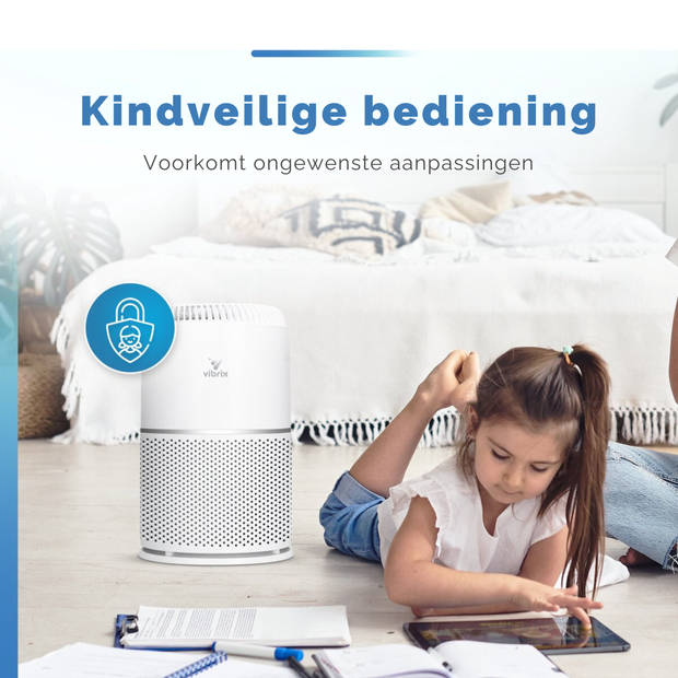 2X Vibrix Luchtreiniger Woonkamer - 50m2 - HEPA Filter - Ionisator - Luchtfilter - Air Purifier - Air Cleaner - Vortex20