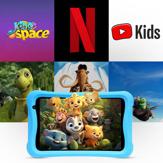 Denver Kindertablet - Android 13 – Ouderlijk Toezicht - 4GB RAM - 64GB intern geheugen - 8 Inch - TIO80105K