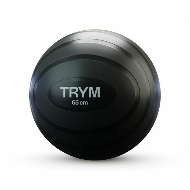 TRYM Fitnessbal - Gymball - 55 cm - Inclusief Pomp - Zwart