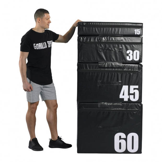 Gorilla Sports Plyo Box - 45 cm - Zwart - PVC - Jump box