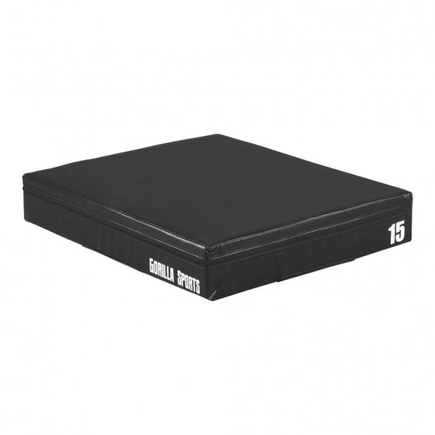 Gorilla Sports Plyo Box - 15 cm - Zwart - PVC - Jump box