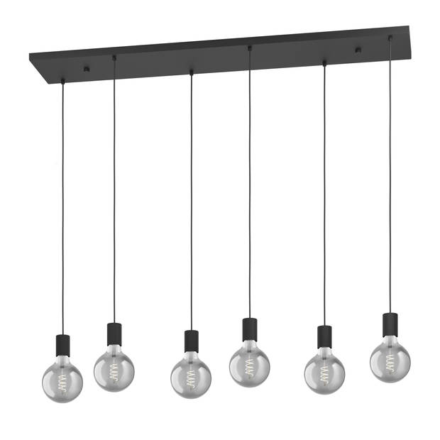 EGLO Nogalte hanglamp - E27 - 130 cm - Rechthoek - Zwart